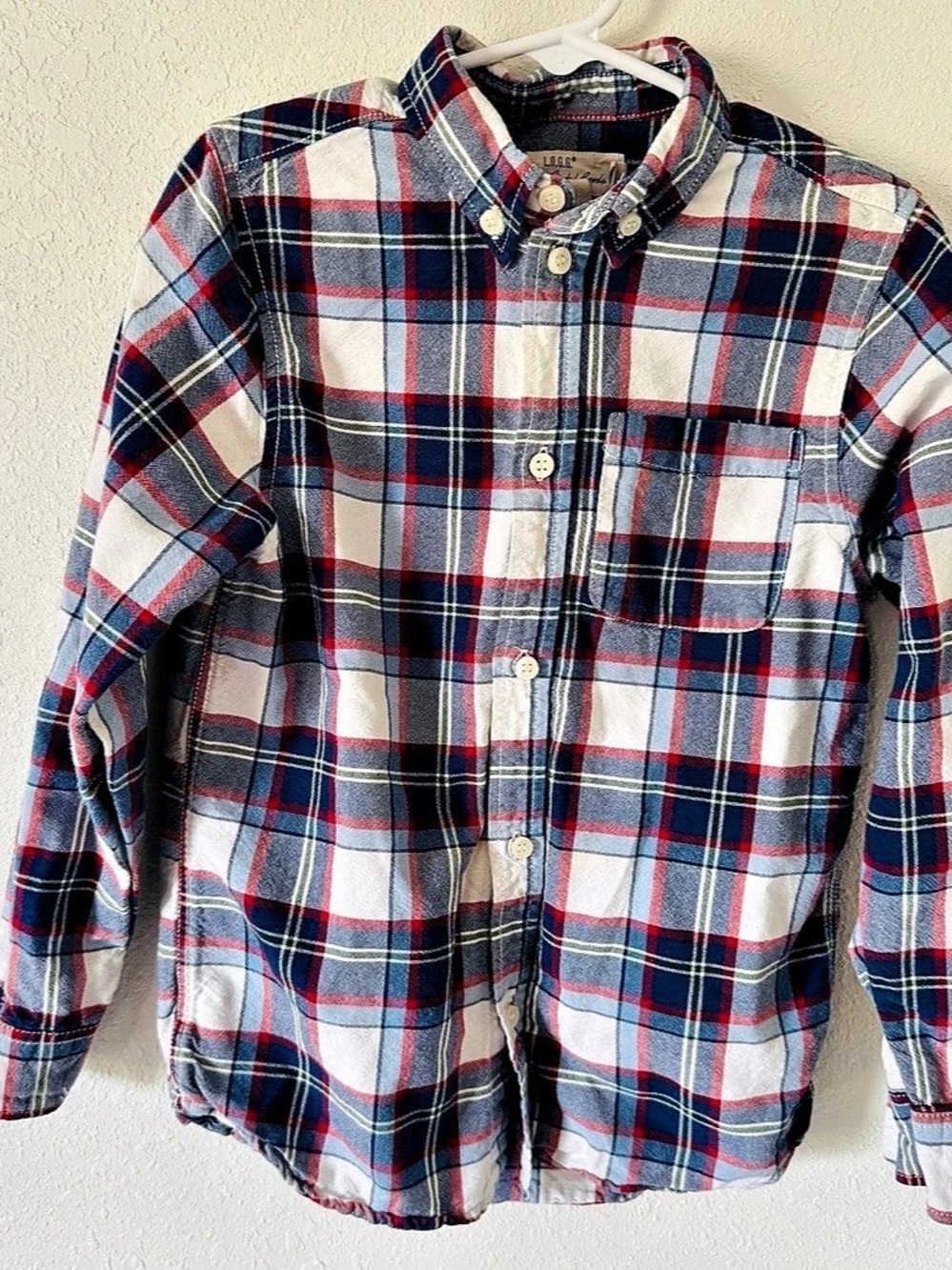 L.O.G.G. Boys Plaid Button Down in Blue & Red Size 7-8Y